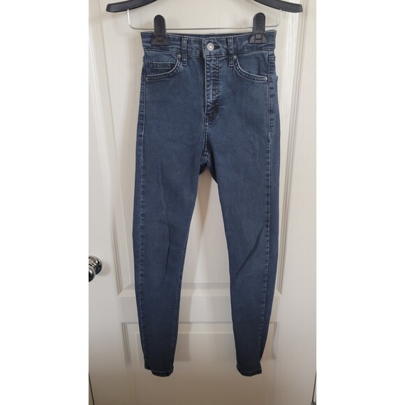 Topshop Black Washed Denim Jeans - Picture 1 of 4